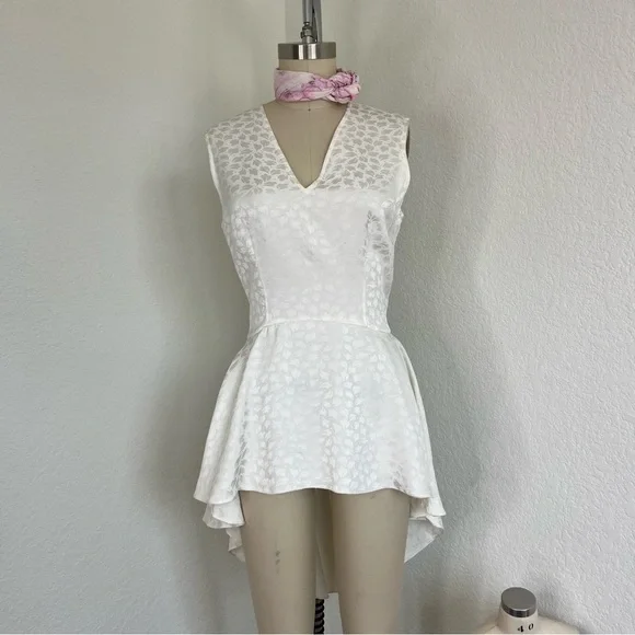 Alexander McQUEEN Peplum Top V Neck High Low - Picture 2 of 12